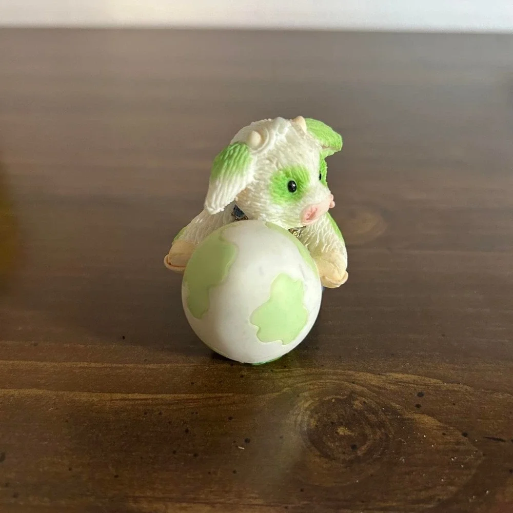 Mary's Moo Moos Green Cow Easter Egg Decoration Enesco